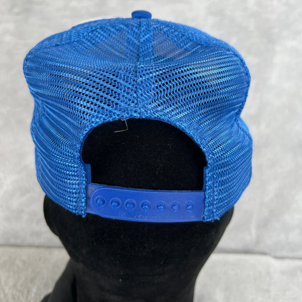 Vtg Zinkin Fitness Trucker Hat Blue Gym Weightlifting Mesh Snapback 80s Fresno